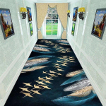 Kuldse lillemustriga fuajee pikk vaibavaip trepikoja jaoks, koridoris, magamistoas, koridoris, koridoris, pulmas, libisemisvastane matt 60x200cm