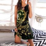 Naiste vabaaja suvine prinditud varrukateta kleit L sinine