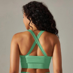 Spordi j&otilde;usaal rinnahoidja treening polsterdatud jooga spordir&otilde;ivad aktiivne treening naiste t&otilde;stvad riided fitness treening push up crop top S roheline