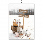 Talvine Lumemets M&auml;gi Kodu Lilled Seinakunst L&otilde;uend P&otilde;hjamaade plakatidMaalimine ja tr&uuml;kised Seinapildid elutoa sisekujunduseks 21X30cm No Frame