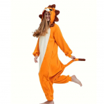 L&otilde;vi &uuml;hes t&uuml;kis pidžaama Cosplay kost&uuml;&uuml;m T&auml;iskasvanutele Kigurumi &Uuml;hes t&uuml;kis riided Halloweeni jaoks Kogu keha S oranž