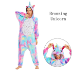 Unicorn Cosplay kost&uuml;&uuml;m, Anime Jumpsuit t&auml;iskasvanutele kapuutsiga pidžaama Kigurumi multifilmide r&otilde;ivad j&otilde;uludeks Halloween 120(Height110-120CM) blue