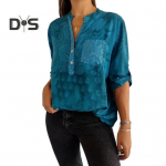 Naiste suves&auml;rk V-kaelusega rev&auml;&auml;riga poolvarrukatega pullover Topid Tr&uuml;kitavad n&ouml;&ouml;bid, pool plekist litrid, plaaster taskuga lahtine s&auml;rk M tumepruun v&auml;rv