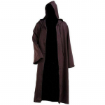 T&auml;iskasvanute meeste Halloweeni kost&uuml;&uuml;m, kapuutsiga mantel Cape Jedi Cosplay-mantli r&otilde;ivad M kohv