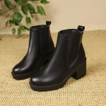 Uued s&uuml;gis- ja talvestiilis suures suuruses paksu kontsaga ja paksu tallaga keskmise toruga korsten l&uuml;hikesed saapad Ehtsast pehmest nahast k&otilde;rge kontsaga Chelsea Martini saapad 35 must