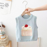 T&uuml;drukutele kootud magusad vestid, varrukateta pulloverid, topid t&uuml;drukutele, lapsed, vestid, korea stiilis kevad s&uuml;gis 0-6 a. 80 sinine