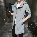 Meeste kevadine veekindel tuulejope kapuutsiga jakk vabaaja vaba mugav park, &uuml;hev&auml;rviline trendikas mantel pikk XXL hall