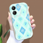 Armas koomiksimustriga kreemja tekstuuriga korpus, lainelise servaga pehme silikoonkaanega telefoni&uuml;mbris Xiaomi Redmi jaoks Redmi 13 5G puhas