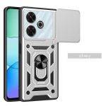 S&otilde;jaline soomuskaitsega kaamera kaitse&uuml;mbris Xiaomi Redmi 13 4G Redmi13 Redmi Note 13R jaoks, h&uuml;briidne r&otilde;ngashoidik, p&otilde;rutuskindel t&auml;ielik kaitsekate For Redmi 13 4G must