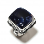 Natural Sodalite Gemstone Handmade 925 Sterling Silver Gift Ring Size 7 k8d47