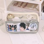 L&auml;bipaistev pliiatsikott, suure mahutavusega pliiatsikarp Kirjatarvete karbis Koolitarbed beež