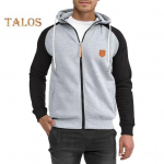 Meeste s&uuml;gistalvine kapuuts T&otilde;mblukuga pikkade varrukatega Colorblock pingutusn&ouml;&ouml;riga taskud elastne mansett ja all&auml;&auml;r Kapuutsiga kardigan &otilde;huke igap&auml;evane vabaaja spordimantel S tumehall v&auml;rv