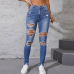 T&uuml;drukute Mood Rebenenud Skinny Vabaaja Mood Skinny Jala P&uuml;ksid Teksad L sinine