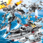 1256 tk politseijaoskonna ehitusklotsid m&auml;nguasjad poistele hariv m&auml;nguasi lastele &uuml;le 6-aastastele lastele kingitused Sea Commando-567Pcs