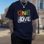 Uus Suvine Meeste Mood T-s&auml;rk Isiksus Kirjaga LOVE Tr&uuml;kitud Meeste T-s&auml;rk Pealmine XS must