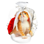 S&uuml;gisesed kasside 3D-prindiga kapuutsid Naiste t&auml;navariided Meeste Mood Loomamustrilised dressipluusid Pulloverid Hoodie Suurem&otilde;&otilde;dulised noorteriided S