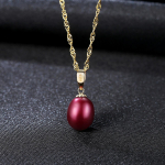 Ehtne 18k Kuld Punaste Looduslike Mageveep&auml;rlitega Ripatsiga Kaelakee Naistele Statement Engagement S925 Peen Ehe 40CM