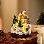 Village House with Lights Music,Lighted House,Party Festival Light up Decoration Polyresin
