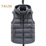 Puuvillane unisex vest kapuutsiga krae pingutusn&ouml;&ouml;r varrukateta t&otilde;mblukuga plekist taskutega vestimantel &Uuml;hev&auml;rviline paksendatud soe vest jakk L valge