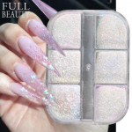 6 v&otilde;re k&uuml;&uuml;nte s&auml;ra Aurora Mirror pulber p&auml;rlikest h&otilde;&otilde;ruv pigmentseep s&auml;delev v&otilde;lu k&uuml;&uuml;nte kunsti disain