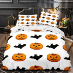 Halloweeni Kuningas Kuninganna Tekikott Kawaii Joonisfilm Kolju Voodipesukomplekt Lastele Poistele Oranž K&otilde;rvits Skelett 2/3tk Pol&uuml;ester Tekikott 70x133cm 2pcs