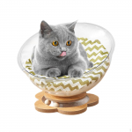 Cat Bed in Space Capsule Shape, Nest, Stable, for All, Transparent, Easy to Handle Furniture Square Base