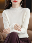 Elegantne &uuml;hev&auml;rviline &uuml;mmarguse kaelusega kampsun naistele - Hubane kootud pikkade varrukatega pullover, t&auml;iuslik s&uuml;giseks ja talveks M