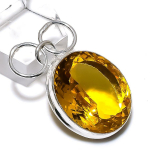 Natural Citrine Gemstone Handmade 925 Sterling Silver Jewelry Pendant 1.58 v1e94