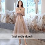 2024. aasta &scaron;ampanjast &otilde;htukleit: Elegantne kevadpeo pruutneitsi v&otilde;&otilde;rustaja kleit XXL roosa/&scaron;ampanjav&auml;rvi