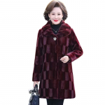 Talvine uus ema kasukas Keskmise pikkusega keskealised eakad naised paks soe imitatsioon naarits samet karusnahast jope Naine Parkas 6XL XXXL