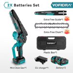 YOFIDRA 8-tolline harjadeta elektriline kettsaag juhtmeta laetav puidut&ouml;&ouml;tlemise aiasae t&ouml;&ouml;riist Makita 18 V aku jaoks With 2 Battery EU Plug
