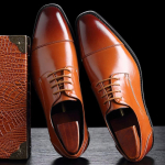 Moodsad meeste klassikalised retro Derby kingad Meeste &auml;ripidulikud kontori nahast kingad Lamedad kingad Meeste mood Pulmapidu Oxfords EL suurus 37-48 47 helepruun v&auml;rv