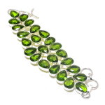 Peridot Gemstone Handmade 925 Sterling Silver Bracelet 7-8 l5y23
