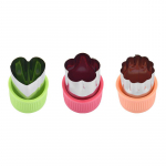 3 tk/komplekt T&auml;he s&uuml;damekujuline juurviljal&otilde;ikur plastikust k&auml;epide Kaasaskantavad kokat&ouml;&ouml;riistad roostevabast terasest puuviljade l&otilde;ikamiseks k&ouml;&ouml;gividinad A set