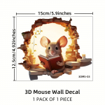 1 tk 3D multifilmi seinakleebis &ndash; elav hiire lugemisraamatu disain, veekindel eemaldatav isekleepuv . Creative Personalized Stickers