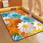 3D Flower Cross-Border Vannitoa p&otilde;randamatt &ndash; libisemisvastane, kiiresti kuivav, vett imav vaip 50*80cm