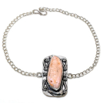 Rhodochrosite Handmade 925 Sterling Silver Jewelry Bracelet 7-8 q8h01