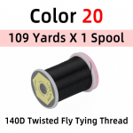 12 v&auml;rvi/komplekt 140D keerdk&auml;rbse sidumisniidid Tugevad sidumisn&ouml;&ouml;rid kuivade m&auml;rgade k&auml;rbeste jaoks Nymphs Streamers k&auml;rbse sidumismaterjal