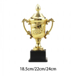 Plastic Award Trophy Kids Small Trophy Props Prize with Base Appreciation Gifts Rewards Decor Trophy Cup for Classroom School Height 18.5cm