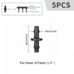 5 tk 4/7 mm vooliku&uuml;hendus tee k&uuml;&uuml;narnukk sirge pistik aia veetoru liitmikud kasvuhoone tilkniisutuss&uuml;steemi osad