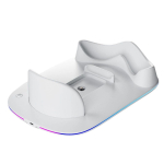 Laadimisalus Apple Vision Pro jaoks, multifunktsionaalne kiirlaadimise alus magnetilise kinnituse ja RGB-valgustusega valge