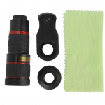 20X pika fookusega suumiga teleobjektiiv koos klambriga nutitelefoni tahvelarvutile, must