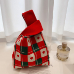 Suure mahutavusega silmkoeline kott Naiste silmkoeline k&auml;ekott Kandekott kaasaskantav hoiuruum v&auml;litingimustes kasutamiseks Pehme kootud mitmek&uuml;lgne ja armas kott 35 * 20cm