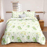 Loomad Konnad Tekikoti Komplekt King Queen Suurus Roheline Armas Multikas Konn Voodipesu Komplekt Laste Konna 2/3tk Pol&uuml;ester Tekikate 140x210cm 2pcs