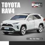 1/24 TOYOTA RAV4 MAASTUR Sport Valatud Sulamist Miniatuurne M&auml;nguauto Mudel Puldiheli Valgus T&otilde;mmatav Kogumine Kingitus Poisile valge