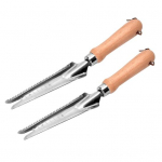 5-&uuml;hes Roostevabast terasest umbrohueemaldaja puidust k&auml;epidemega Mitmeotstarbeline k&auml;sitsi umbrohut&otilde;rjevahend umbrohu lihtsaks eemaldamiseks. Istutamine ja &uuml;mberistutamine 2pcs