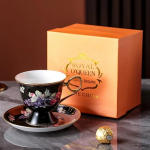 K&otilde;rge peen portselanist kohvitass ja alustass Keraamiline tass alustassiga Musta tee suveniir Kohvikruus Kohvitassid 260ml must