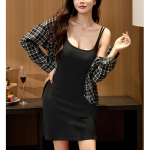 Suspender dress women's summer temperament new waist slim sexy spice short skirt S
