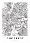 Plakat Budapeszt mapa plan miasta 21x29,7 cm A4