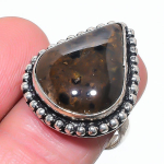 Natural African Moss Gemstone 925 Sterling Silver Jewelry Ring Size 7.5 h5l98